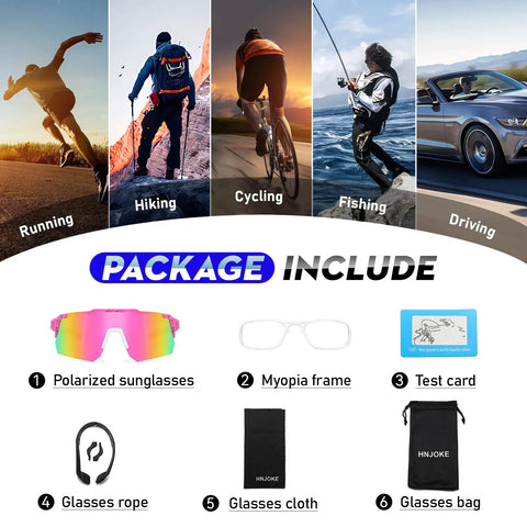 Polarized Sports Sunglasses With UV 400 Protection For Women And Men, Ultra Lightweight Frameless Running Glasses For Cycling