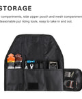 Bike Saddle Bag With Roll Tool Pouch For Mountain Road MTB And Fixed Gear Bikes Dual Compartment Tool Organizer Elastic Straps