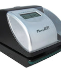 Real Deal Electronic Time Recorder With Battery Backup And Atomic Clock Sync, showing digital display and sleek design.