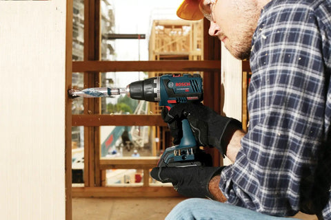Man using 18V Brushless Half Inch Compact Drill Driver With Insert Tray For L-Boxx Bare Tool, Lightweight Yet Tough, High Torque