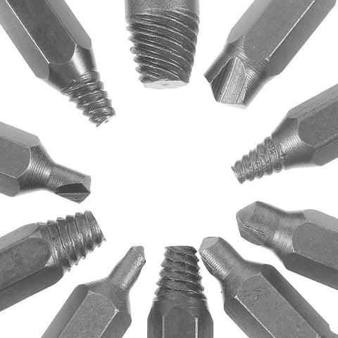 Heavy Duty High Speed Steel Screw Extractor Kit With 6.3mm Stripped Bit Head For Tough Automotive Repairs And Household Fixes, close-up