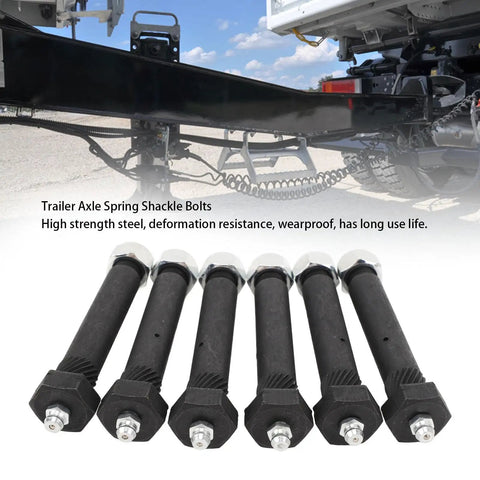 Greaseable Spring Shackle Bolts for Trailers Steel 9 16 Inch By 3 Inch M11x1 Threads Heavy Duty Trailer Suspension Hardware With Grease Zerk Wide Axle Fitment For 2000 3500 5200 6000 7000 Lb Axles on trailer suspension, 6-pack