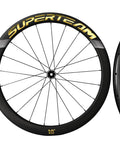 Front view of Anniversary Edition 50mm Carbon Wheelset For Road Bikes With Disc Brakes 700c Center Lock And QR Steel And Carbon Spokes