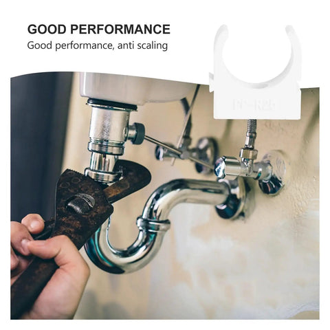 U Shape Pipe Clamp White PVC Hose Clips for Small Thin Wall Hoses Ideal for Air Water and Fuel Lines 50 Pcs DIY Mounting