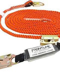 Vertical Lifeline 200 Ft With Openable Rope Grab And Shock Pack, Heavy Duty Polyester, Double Locking Closure, OSHA And ANSI Compliant