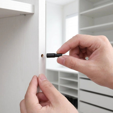 Inserting Heavy Duty Carbon Steel Shelf Pegs With Rubber Caps 24 Pack For Cupboard And Cabinet Shelves, Durable Dowel Pins