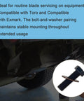 Three-Set 26-0671 Blade Bolts And Belleville Washers Toro Compatible For Walk Behind And Riding Mowers And TimeCutter ZTRs Exmark Compatible Built Tough Get It Done Easy Install Keeps Deck Tight And Rolling black-oxide bolt and washer