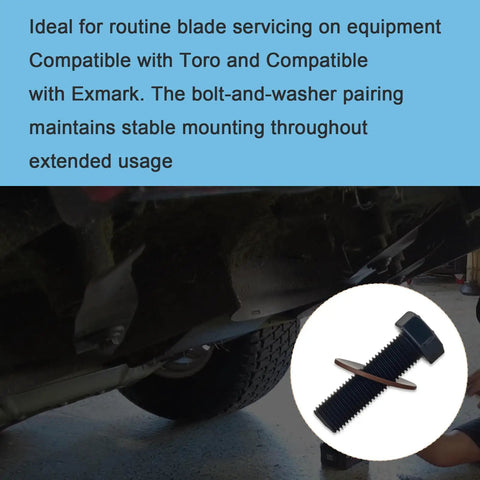 Three-Set 26-0671 Blade Bolts And Belleville Washers Toro Compatible For Walk Behind And Riding Mowers And TimeCutter ZTRs Exmark Compatible Built Tough Get It Done Easy Install Keeps Deck Tight And Rolling black-oxide bolt and washer