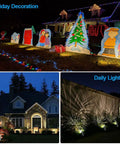 House with holiday decorations and landscape lighting using 6 Pack Outdoor Landscape Lighting Kit With 1800 Lumens 12V Low Voltage