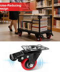 2-Inch Heavy Duty Polyurethane Caster Wheels Set Of 4 With Brakes on library cart, showing silent 360 degree swivel feature
