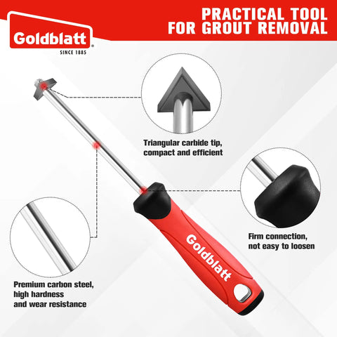 Pro Grade Grout Removal Tool With Replacement Carbide Tip Caulking Remover And Scraper With Soft Grip Handle for tile cleaning