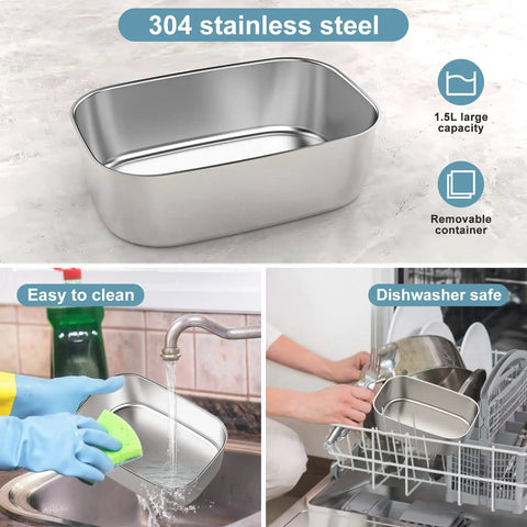 304 stainless steel container of Hot On The Go Electric Lunch Box Heats Your Meal Anywhere 80W Portable Food Warmer, easy to clean and dishwasher safe