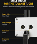 Close-up of Drill Powered Automatic Wire Puller Guides Point Three Inch Cables With Zero Hassle, highlighting heavy-duty steel shaft and ergonomic handle.