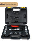 Open case displaying ER32 Collet Chuck Holder Set With 11 Collets 1/8 To 3/4 Inch And Wrench, Pro Grade CNC Engraving And Milling Lathe Tool Kit.
