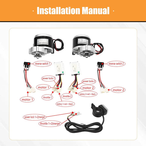 Installation manual for Turn Your Ride Into An Electric Powerhouse With This 24V 250W Dual Wheel Cart Conversion Kit 10 Inch Wheel Set