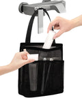 Portable Mesh Shower Caddy For Gym, Travel, Camp, And Dorm Life, Quick Dry Bathroom Organizer Bag With Side Pockets, Hang Anywhere, Black