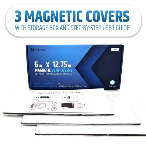 Magnetic Vent Covers Three Pack That Will Not Fall Off Upgraded Design For Sealing Floor Wall And Ceiling Registers Fits Box