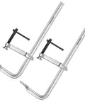 Heavy Duty F Clamp Set, 16 Inch Opening, 4.75 Inch Throat Depth, 2 Pack Weld Clamps, Forged Steel Construction