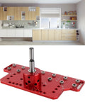 Top Tier 2 In 1 Shelf Pin And Cabinet Hinge Jig Kit Crafted From Solid Aluminum With Four Hardened Steel Drill Bits for precise hole placement.
