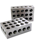 Precision One Two Three Inch Machinist Blocks Pair Delivers No Slop Accuracy Cross Drilled Frame With Tapped Holes, stainless steel, durable design