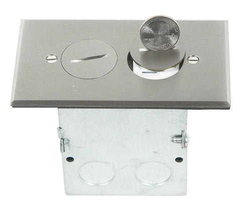 Screw Cap Floor Box Kit For Raised Floors 1 Gang 20A Tamper Resistant Duplex Receptacle With Watertight Gasket And Corrosion Resistant Stainless Steel UL Listed 5 By 2.8 Inch Opening