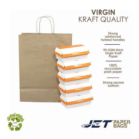Kraft Paper Bags With Twisted Handles 12.5 By 6.5 By 15.5 Inch Brown Bulk Pack Of 300 For Small Business Merchandise Wedding Party Favors
