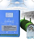 3000W MPPT Wind And Solar Hybrid Charge Controller For 12V Battery System with LCD display and wind turbine background