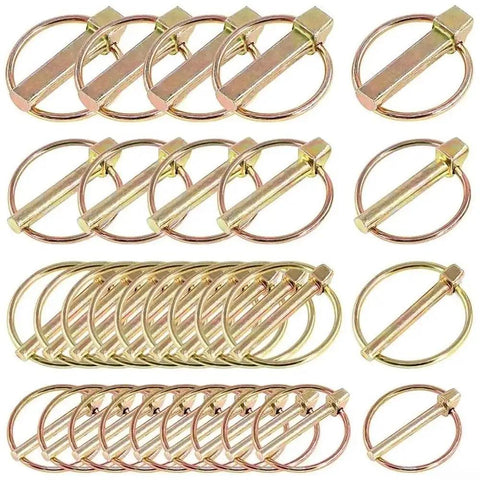 Heavy Duty Spring Steel Annular Ring Pins 50 Piece Assortment Kit For Trailers Trucks Automotive Agricultural And Industrial Equipment Rust Resistant Galvanized Steel Durable Fastening System Built Tough, 50 galvanized pins