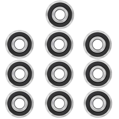 10 Pack Flanged Ball Bearings 1/2 Inch Bore, 1-1/8 Inch OD, 1/2 Inch Wide, Double Seal Deep Groove, Heavy Duty, Quiet Run For Lawn Mowers, Wheelbarrows, Carts, And Hand Trucks Wheel Hubs.