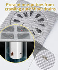 Ditch Stubborn Hair Clogs With These Toss And Go Shower Drain Covers Zero Plumbing Drama Just Stick The Square Mesh Hair Catcher on any bath drain, showing a mesh and drain setup.