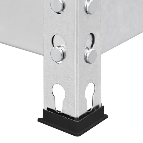 Built Like A Tank Five Tier Storage Shelf With Heavy Duty Iron Frame And Solid Wood Boards Silver Finish For Garage Organizing Home Display Or Office Gear Supporting Up To 1930 Pounds Total Capacity