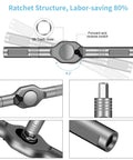 Ratcheting handle details of 42 In 1 Magnetic Screwdriver Set With Ratcheting Handle And Storage Case, showing gear mechanism.