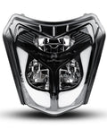 Front view of DOT LED Dirt Bike Headlight 40W 2700LM Universal Motorcycle Front Light With DRL Hi Lo Beam IP67 Waterproof Street Legal