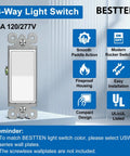 30 Pack Three Way Decorator Light Switches, 15 Amp 120 Volt 277 Volt, UL listed, focus on smooth paddle action and easy install.