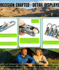 Ultra Lightweight Rope Tightening Tool With Roller Cam Four Pack for camping, boating; shown in close-up and group view.
