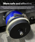 BILTOOLS turbo boost leak tester hose assembly: blue silicone hose with metal T-bolt clamp
