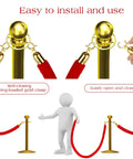 Self-closing clasp on Six Pack Velvet Stanchion Rope Red Carpet Set With Gold Hooks 5 Foot Crowd Control Velvet Ropes For Events