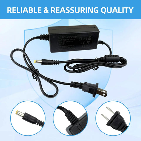9V Drum Power Cord For Alesis Command Mesh Kit And Nitro Mesh Pro Replacement shown with plug details and length