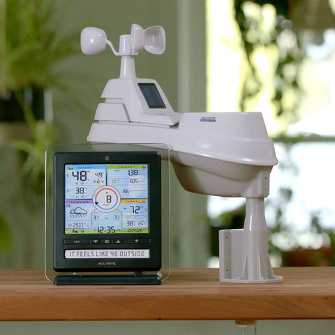 5 In 1 Wireless Indoor Outdoor Weather Station With Color Display for Real Time Backyard Weather and Hyperlocal Forecast
