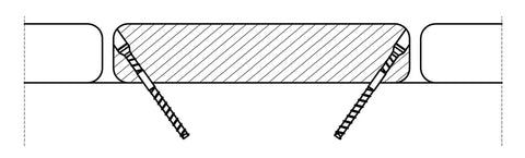 Diagram showing Edge Deck Screws ProTech Coated Two And Three Eighths Inch Hidden Fastening for seamless deck installation.
