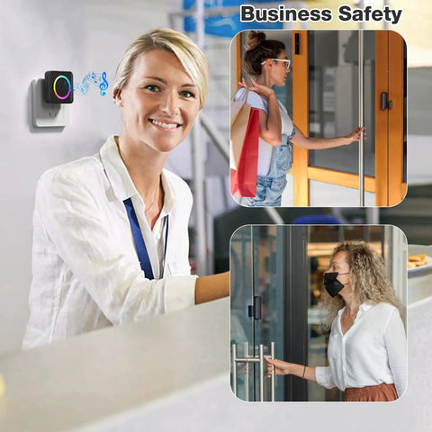 Business Safety: Wireless Door Chime When Doors Open For Home And Business Use, Easy Install Door Sensor Bell That Alerts When Entry Is Detected