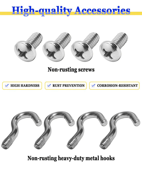 High-quality non-rusting screws and hooks for Magnetic License Plate Mount Four Pack With Strong Neodymium Magnets Rubber Coated Base
