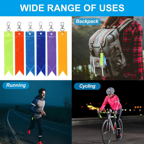 12 Pack Reflective Safety Pendants for Backpacks, Bags, Keychains and Gear, Silver Reflectors for Night Running, Cycling