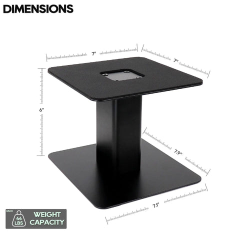 Desktop Speaker Stands Pair With A 7 By 7 Inch Metal Tray And 6 Inch Height Built For Studio Or Desk Setup Anti Skid Vibration
