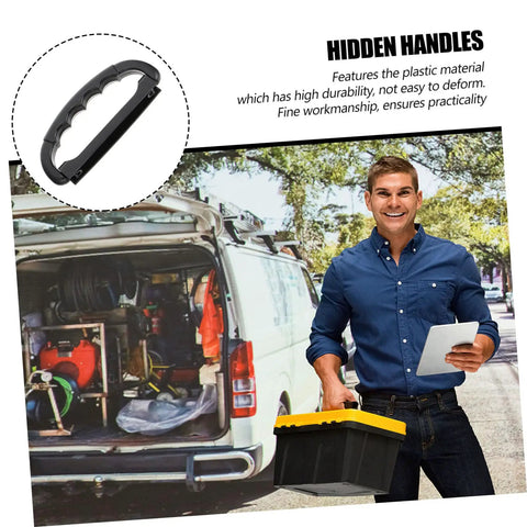 3 Pack Heavy Duty Black Plastic Pull Handles Built Like Tanks For Toolboxes And Storage Cases Rugged Surface Mount Cabinet Knobs Straight Up Zero Hassle Swaps