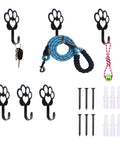 6 Pack Dog Paw Shaped Wall Hooks For Leashes And Gear Metal Wall Mounted Hanger with leashes, keys, and screws included