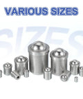Heavy Duty 10 Pack 304 Stainless Steel Ball Plungers Smooth Operator Cabinet Latch Catcher For Doors Drawers And Closets Built Like A Tank No Stress 8X9MM Size various sizes displayed