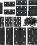 Rock Solid Black Stainless Steel Door Hinges Heavy Duty Butt Folding Design Swings Smooth Like Silk Premium Replacement Hardware set with screws.