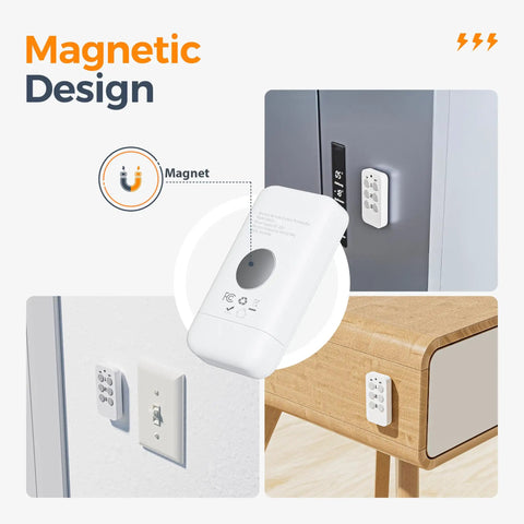 Remote Control Outlet For Indoor Lights And Small Appliances With 3 Outlets Plug In Wall Switch Easy Pre Paired Remote 100ft RF Range magnetic design