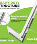 Heavy Duty 12 Inch Crack Weeder With L Shaped Stainless Steel Blade detail showing sharp edge and reinforcement hook for efficient weed removal.